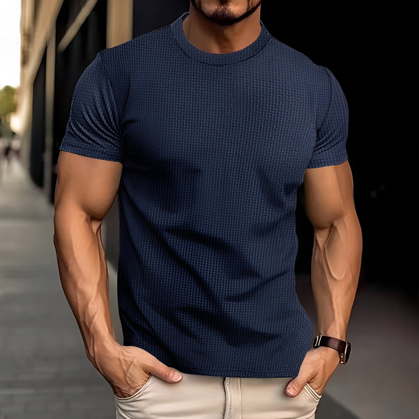 Herren Slim-Fit Hemd Lässig Baumwolle Weiß