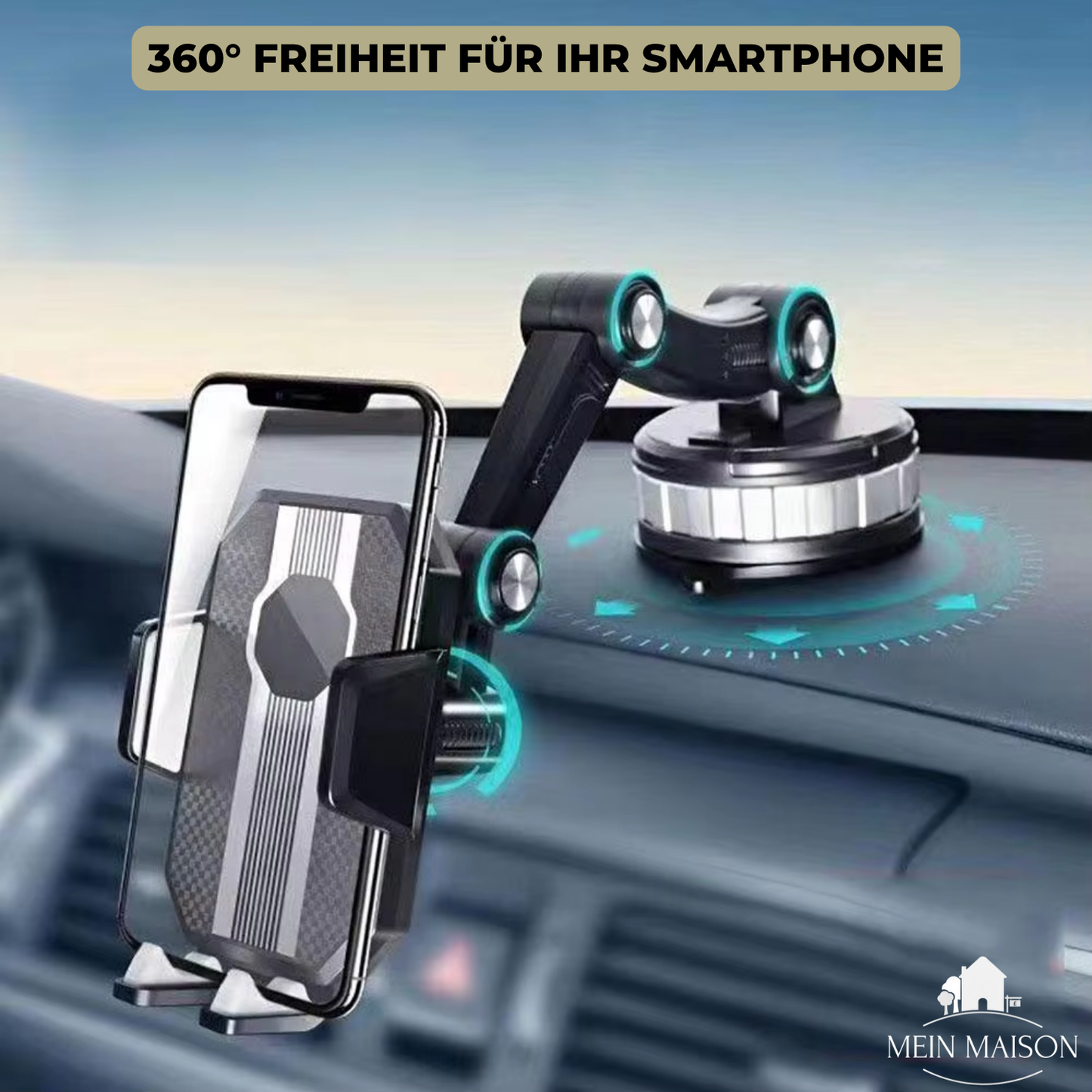 Auto Handyhalterung Saugnapf 360° Drehbar Einhandbedienung