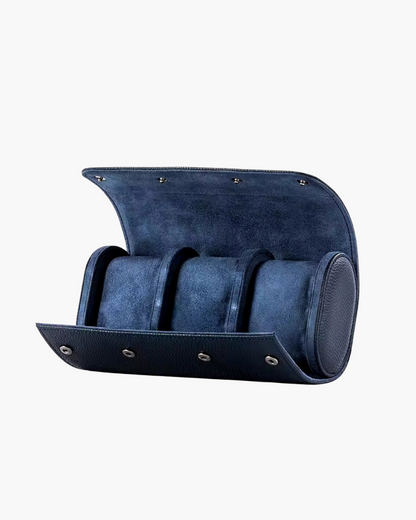 Leder Uhrenetui Reisebox für 3 Uhren Elegantes Design Schwarz - Norvielle