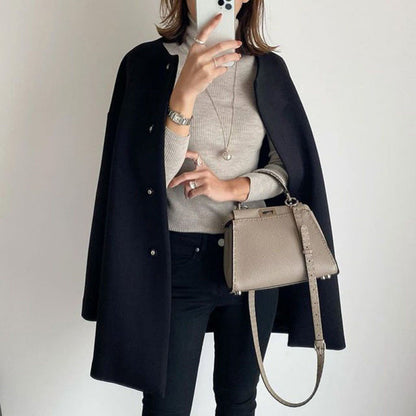 Lia Damen Mantel Geradlinig Elegent