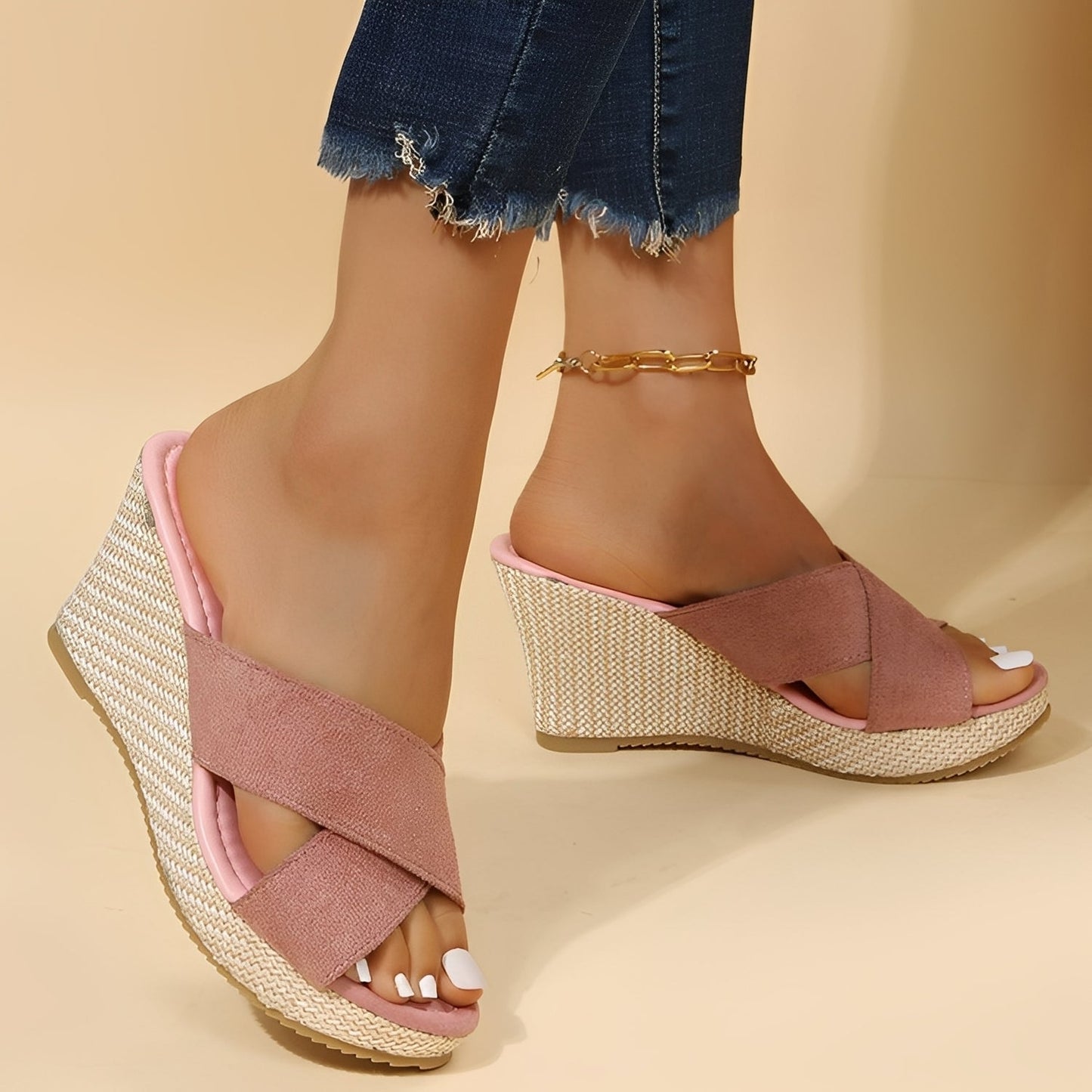 Damen Keilsandalen Modisch Bequem