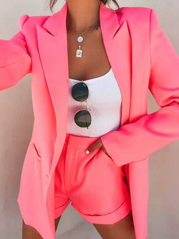 Norvielle Damen Blazer-Set Bunt
