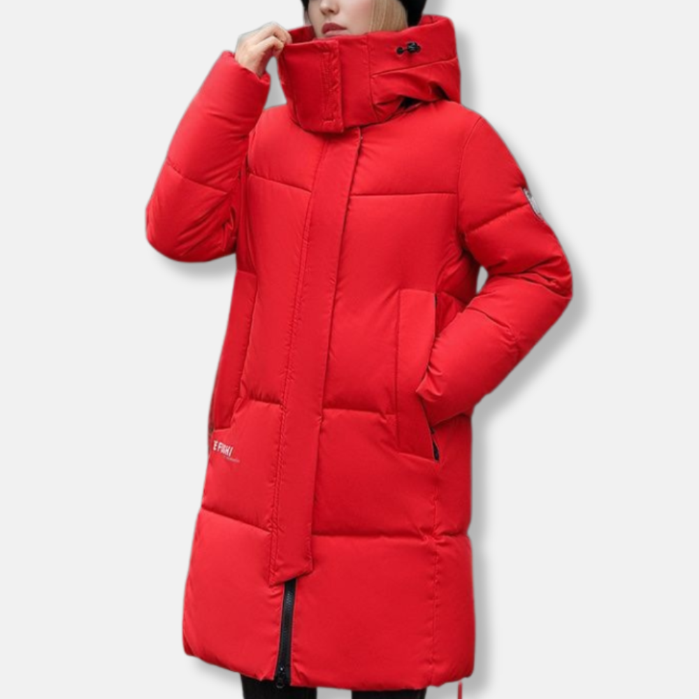 Norvielle Damen Daunenmantel Winterjacke Hochkragen Kapuze