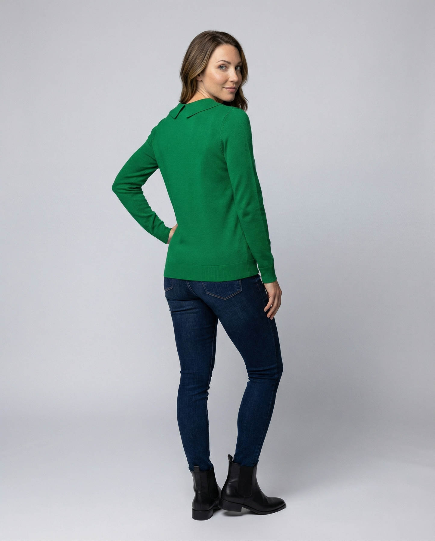 Damen Kragenstrick Pullover