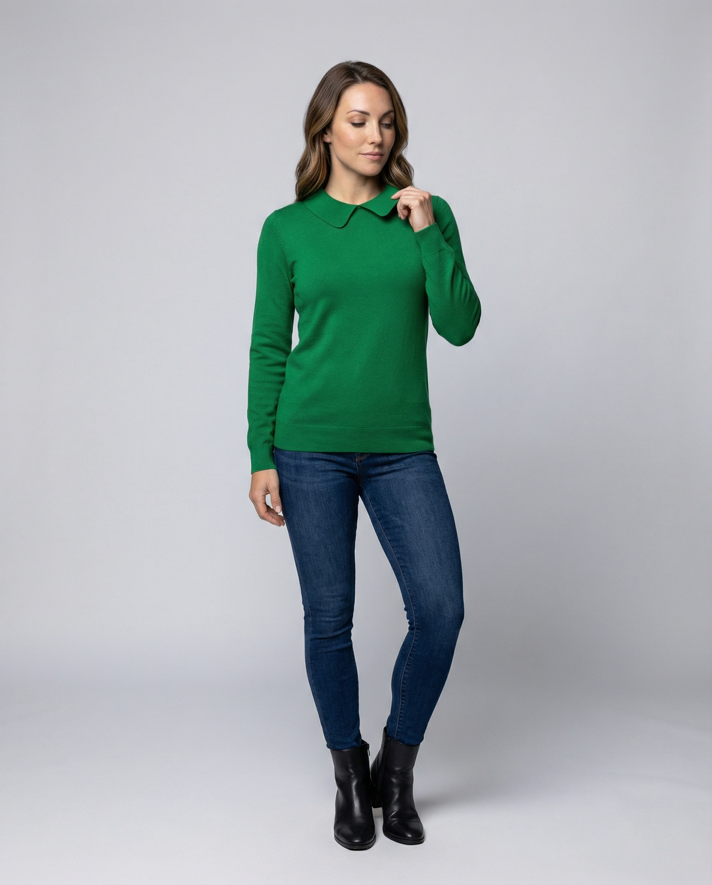Damen Kragenstrick Pullover