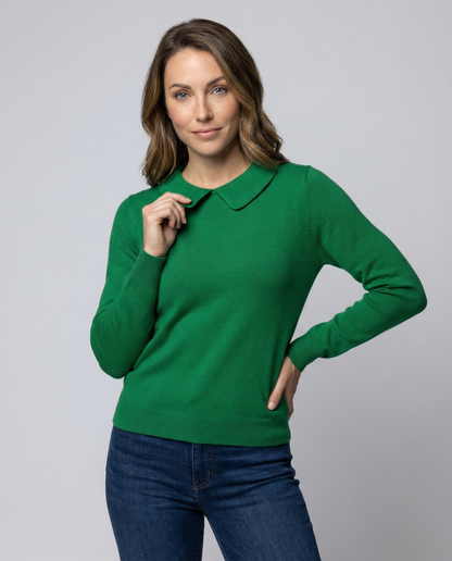 Damen Kragenstrick Pullover - Norvielle