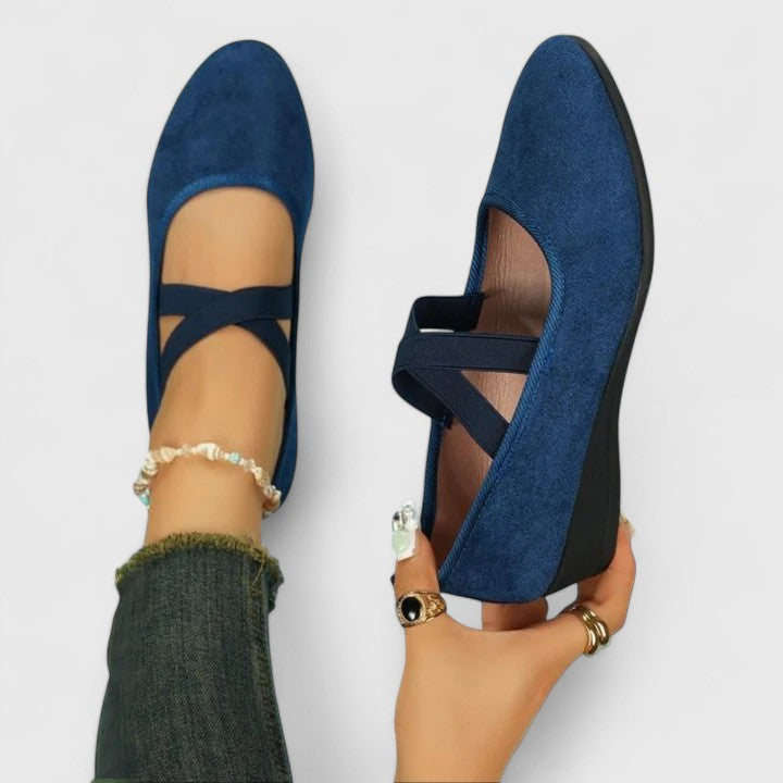 Damen Orthopädische Ballerinas Kreuzriemen