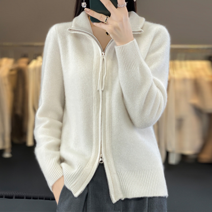 Norvielle Damen Strickjacke Reißverschluss Elegant