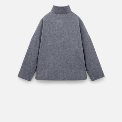 Damen Kurzjacke Stehkragen Modern Zeitlos