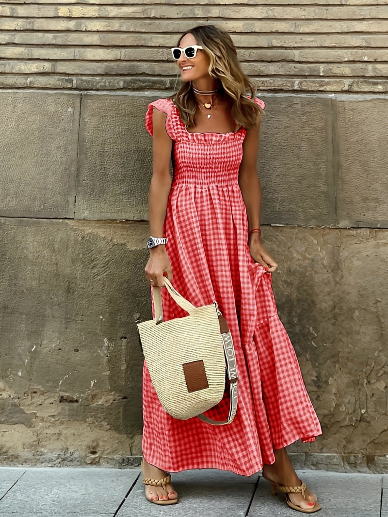 Mollie Damen Maxikleid Mock-Ausschnitt