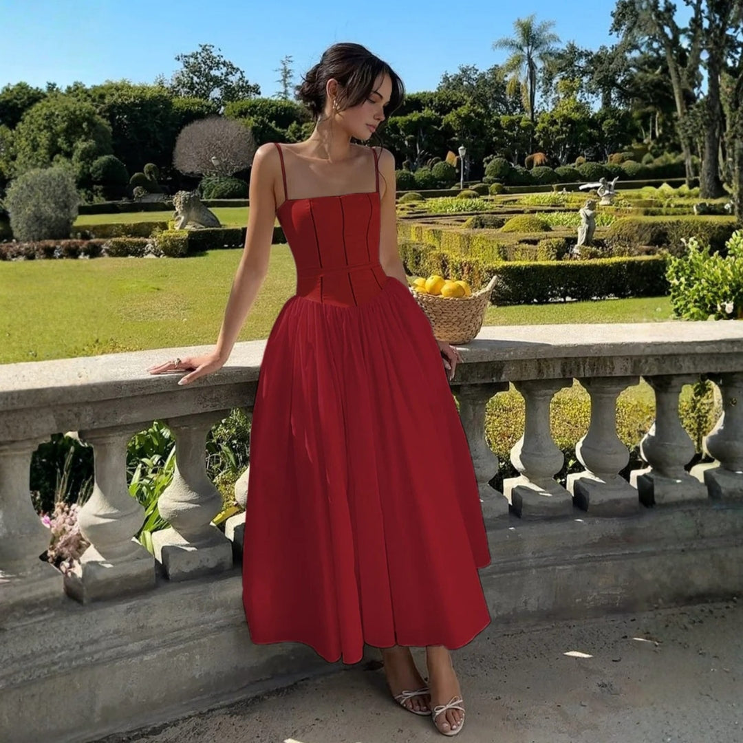 Damen Hochzeitsgast-Kleid Elegantes Korsett-Midikleid