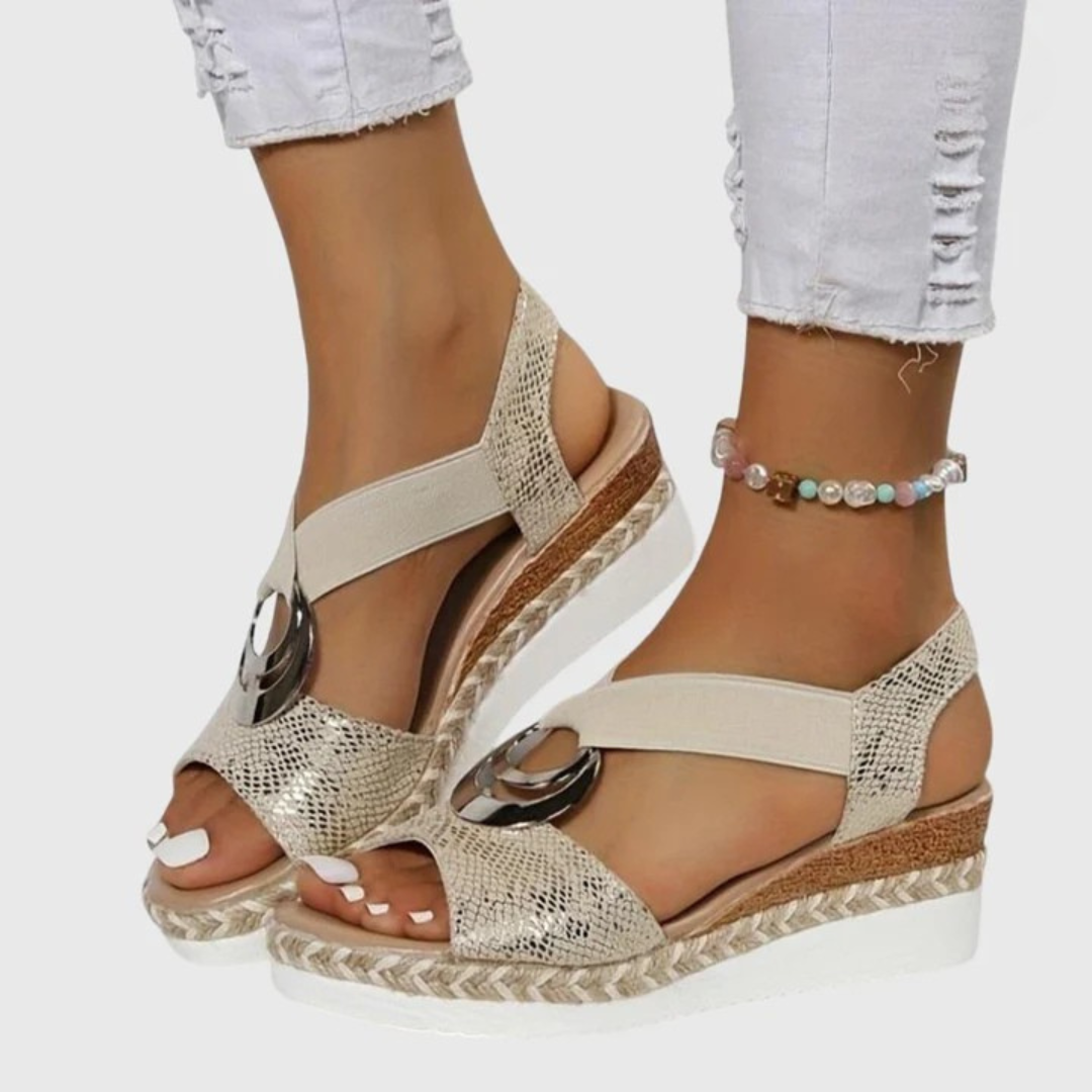 Damen Orthopädische Sandalen Schnallenriemen Leder