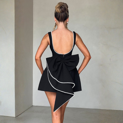Damen Hochzeitsgastkleid Strukturiertes Minikleid