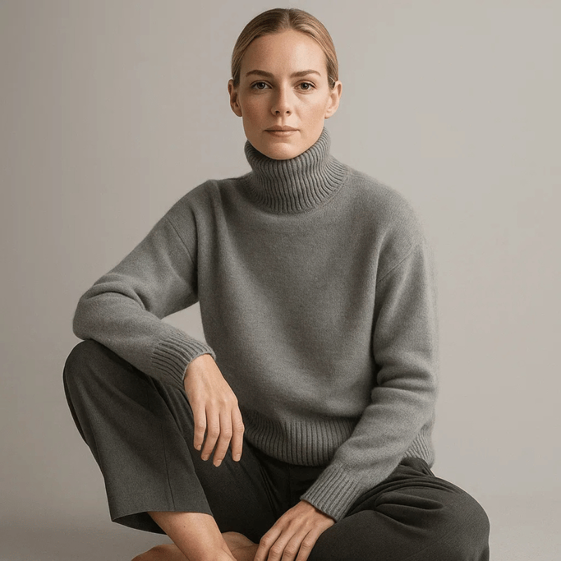 Norvielle Damen Kaschmir Rollkragenpullover