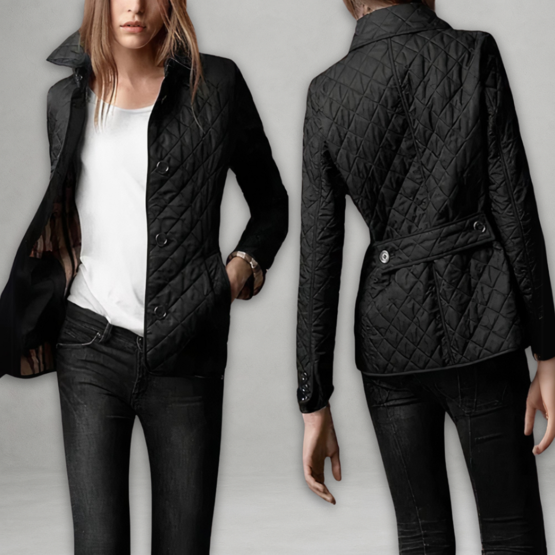 Damen Übergangsjacke Steppjacke Mit Taillenriegel Modern