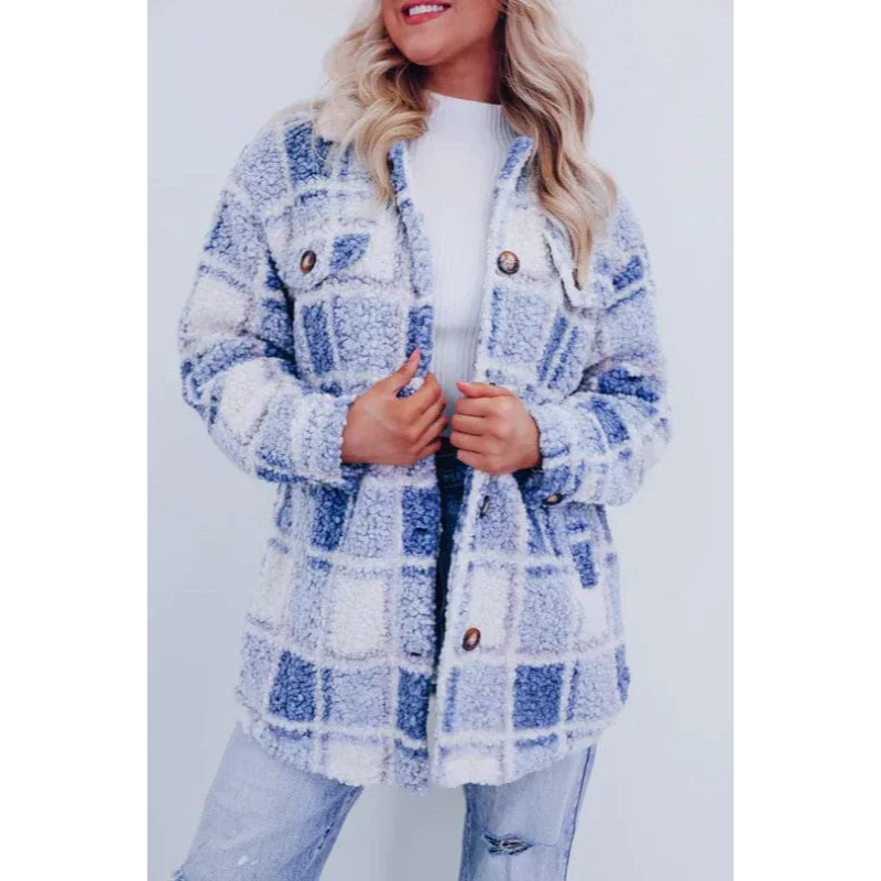 Norvielle Damen Wintermantel Wolle Flauschig