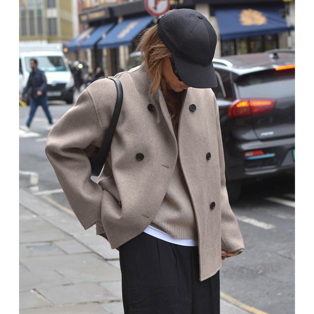 Norvielle Damen Oversized Mantel Übergangsjacke