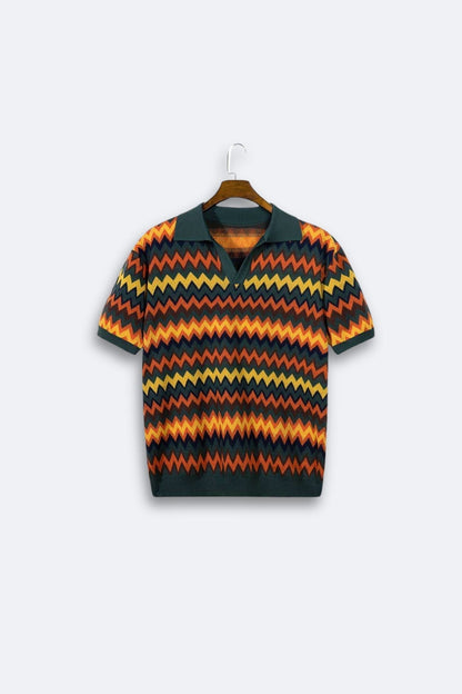 Retro Pullover Zickzackmuster