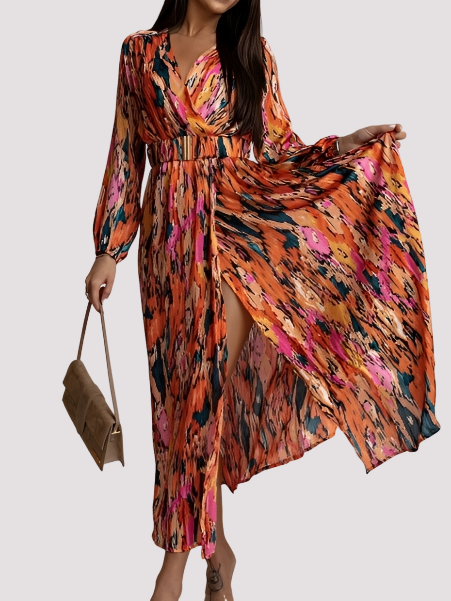 Damen Bohemian-Kleid Hochschlitz