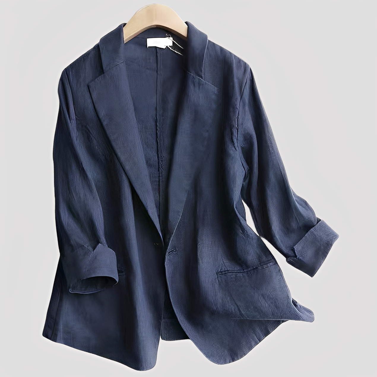 Damen Blazer Dreiviertelärmel Bequem Schwarz - Norvielle