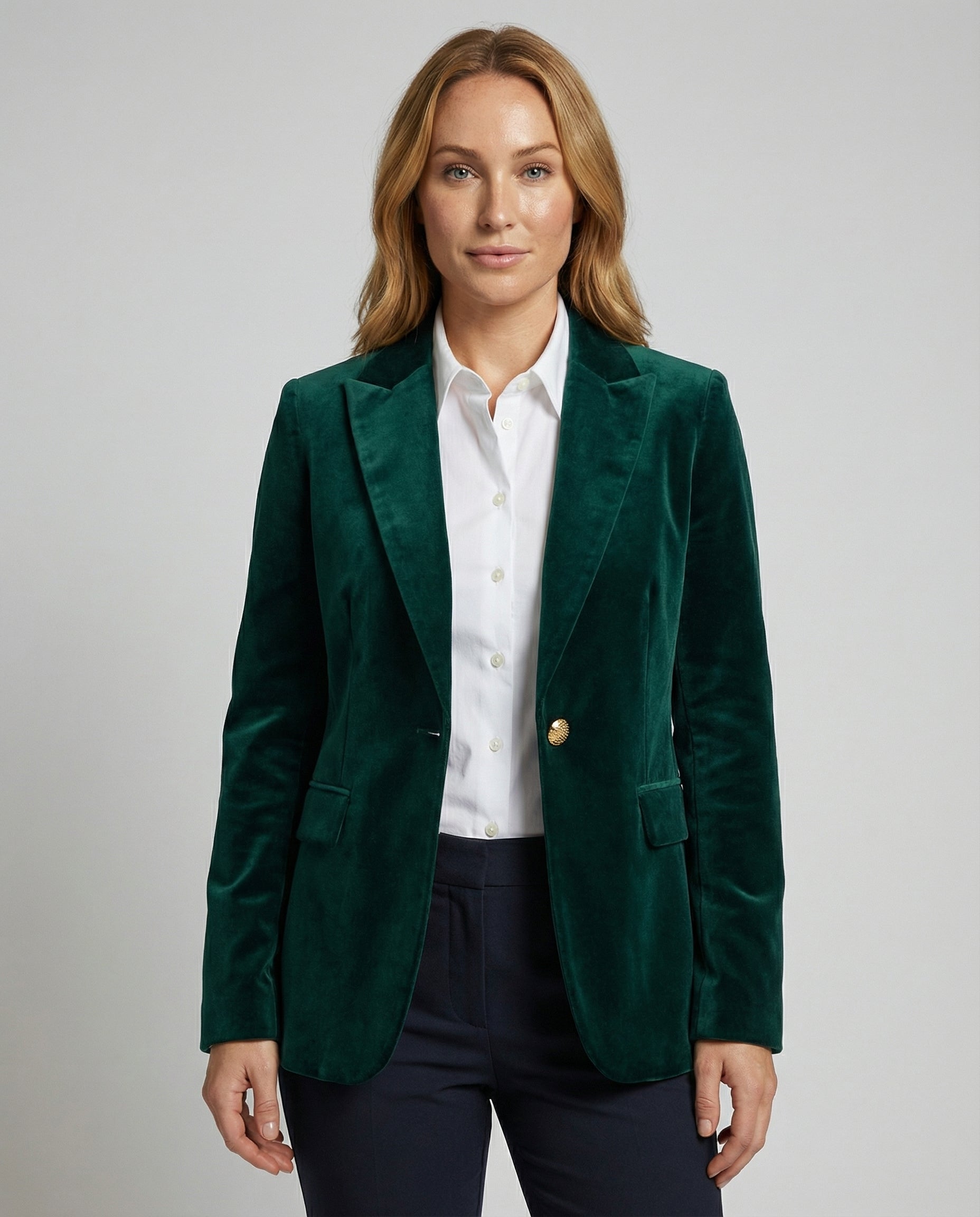 Damen Samt Blazer Elegant Schwarz - Norvielle
