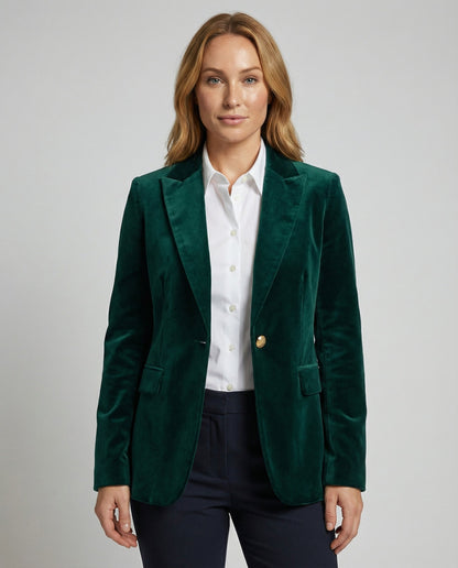 Damen Samt Blazer Elegant Schwarz - Norvielle