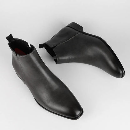 Herren Stiefel Glatte Schaftform Elastischer Seiteneinsatz