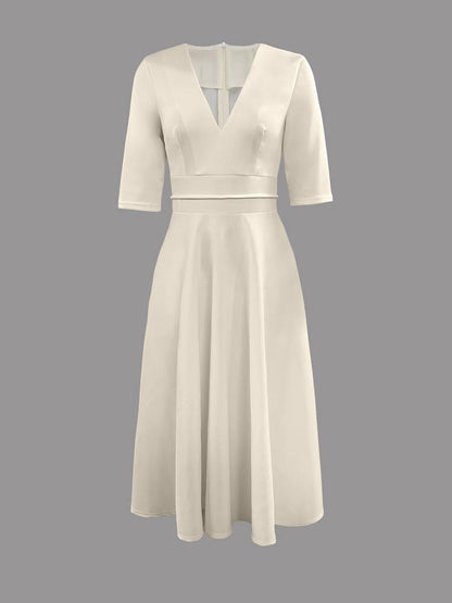 Damen Midi Kleid Glockenförmig für Hochzeitsgäste