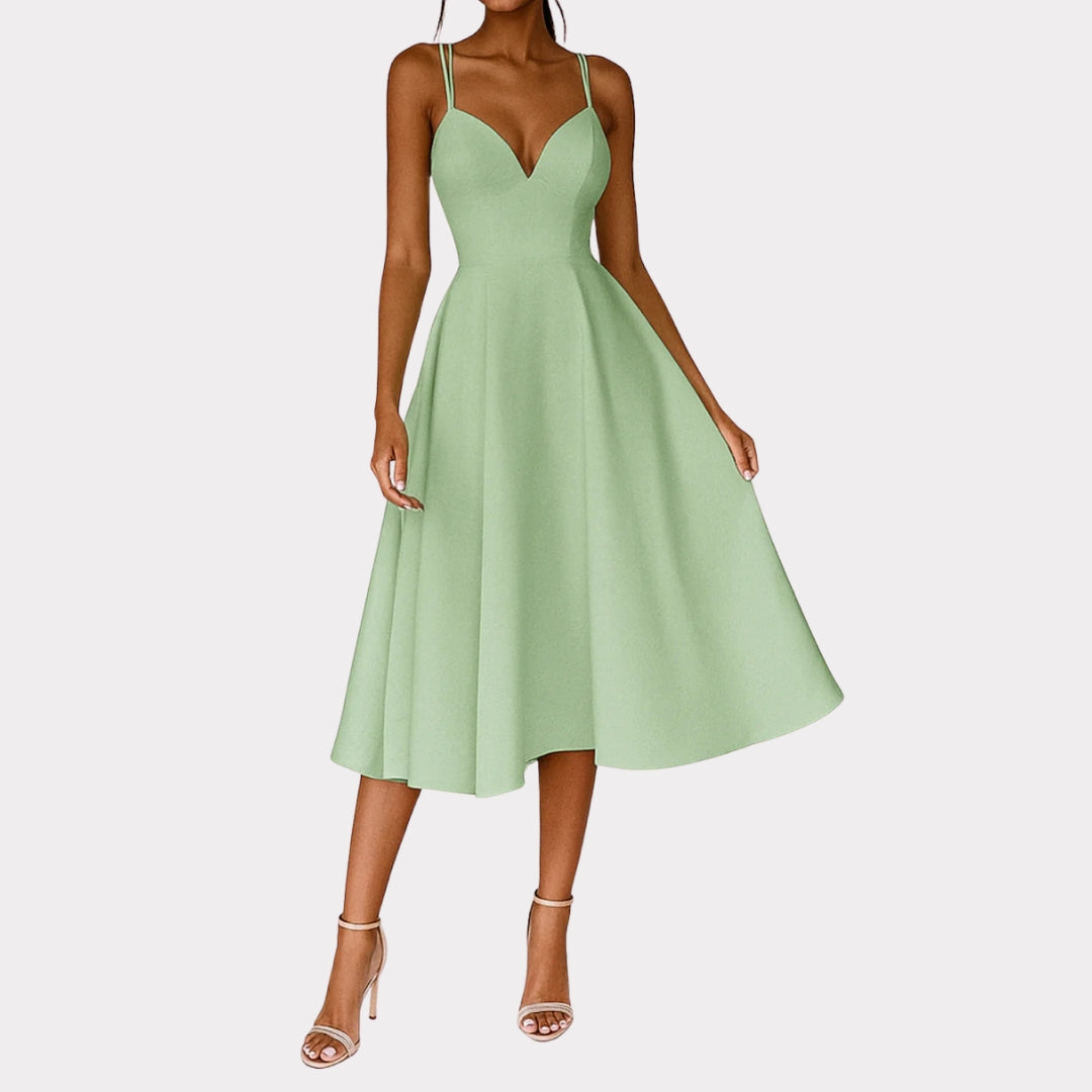 Regine Damen Trägerkleid Midi Hochzeitsgastkleid