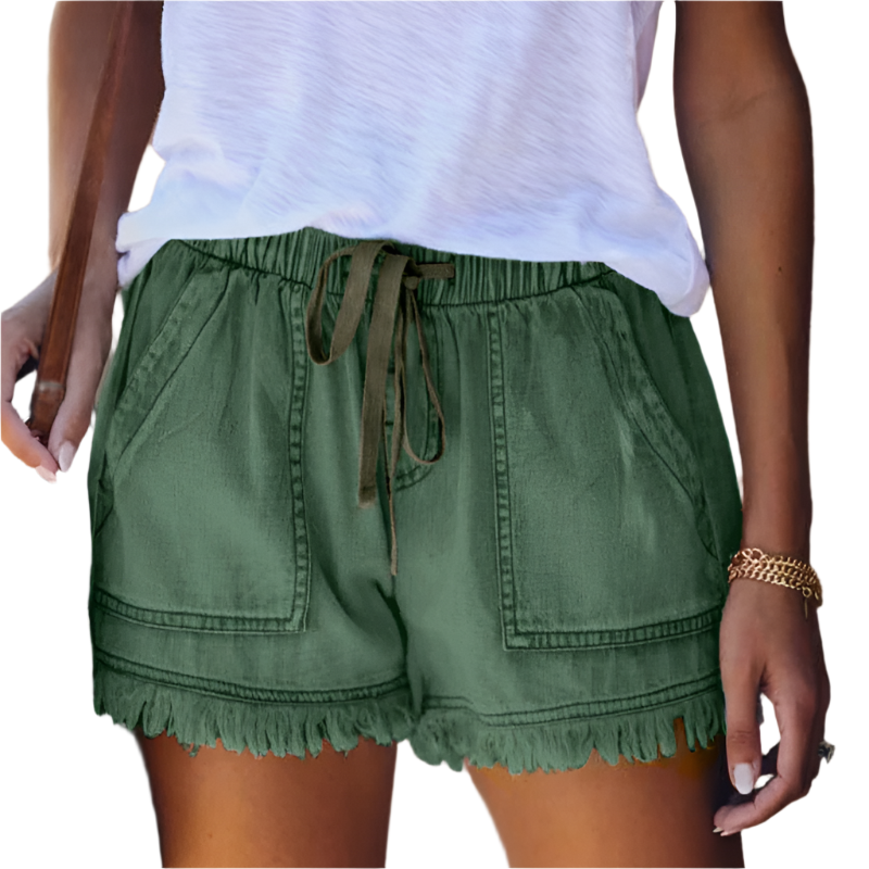 Norvielle Damen High-Waist Denim Shorts