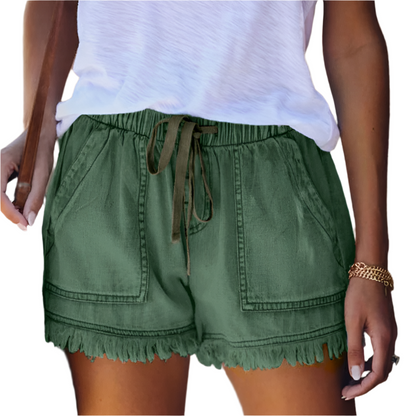 Norvielle Damen High-Waist Denim Shorts