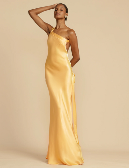 Damen Satin Kleid Glänzend Sommerfarben