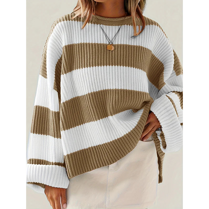 Norvielle Damen Oversize Pullover Gestreift