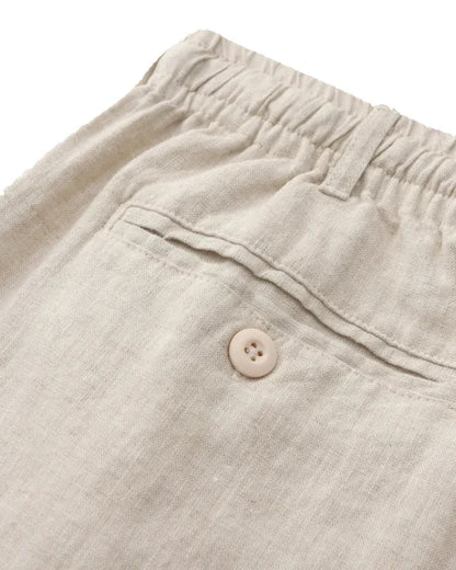 Herren Leinen-Outfit Sommer Shorts Leinenhemd Anthrazit