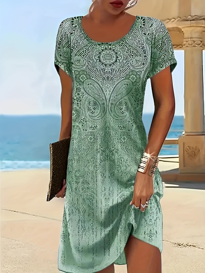 Damen Kleid Bedruckt Stilvoll