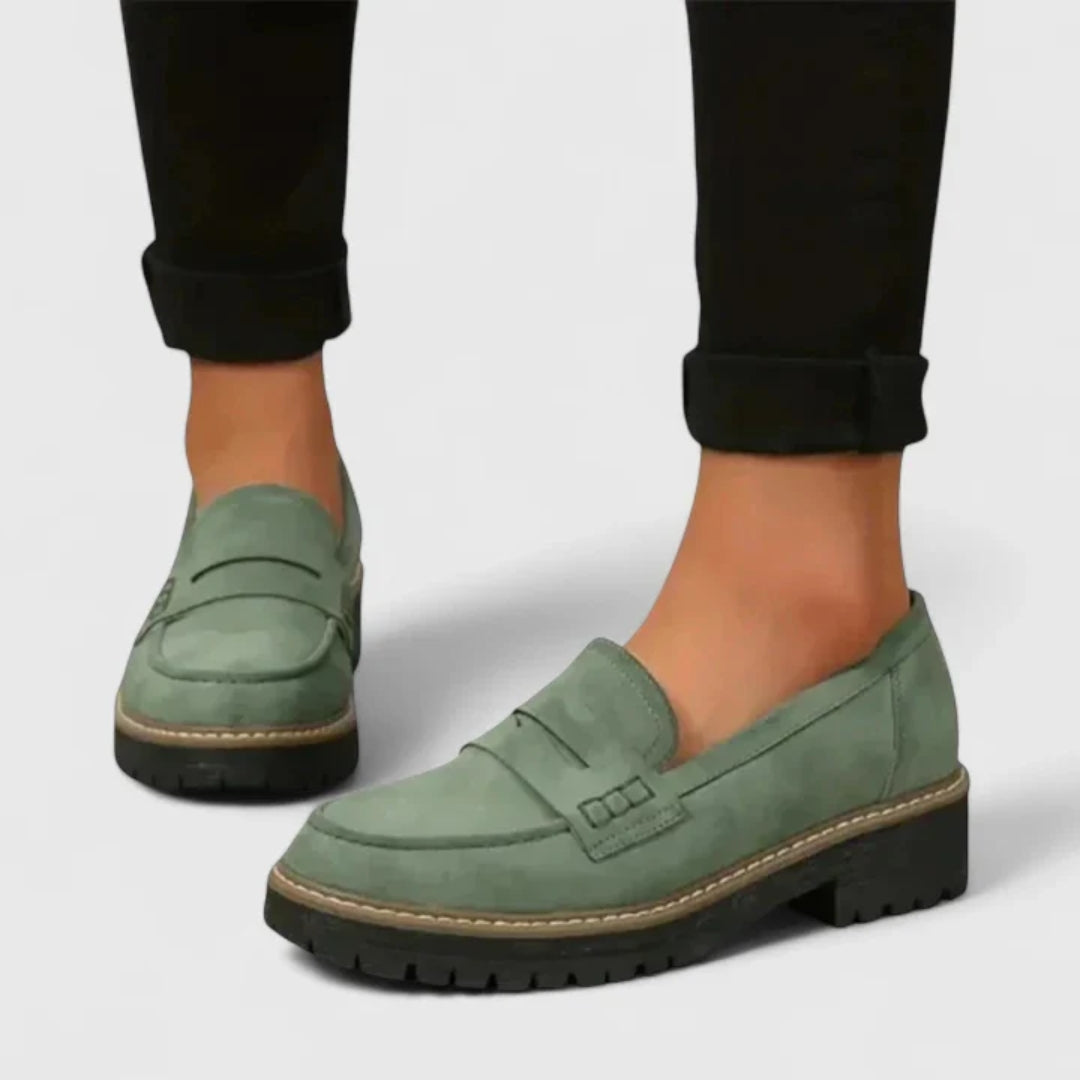Damen Slip-On Chunky Loafer Schuhe