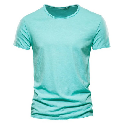 Herren Klassisches Rundhals T-Shirt aus Baumwolle Weiß