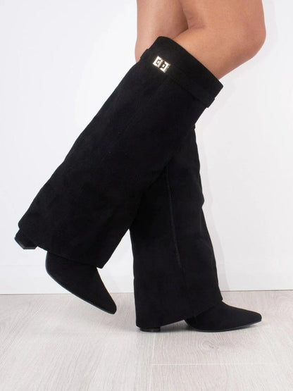 Damen Kniehohe Stiefeletten Elegant