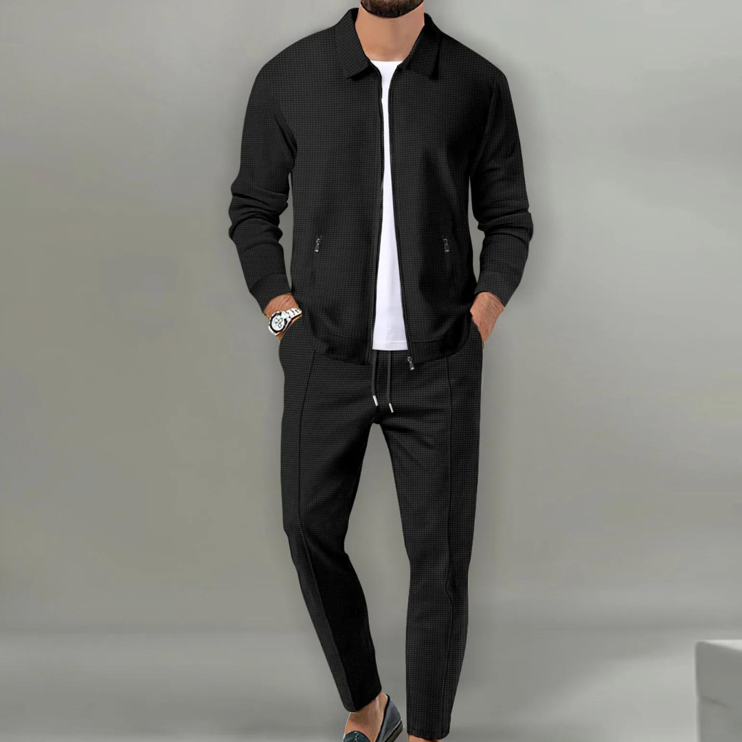 Herren Freizeitanzug Zweiteiler Stilvolles Set Jacke Hose