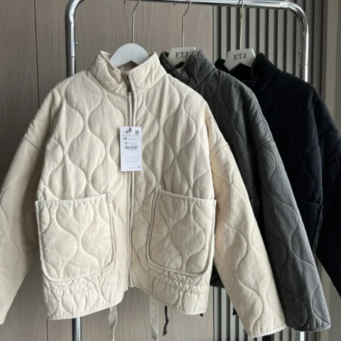 Damen Steppjacke Gefüttert Warm Figurbetont