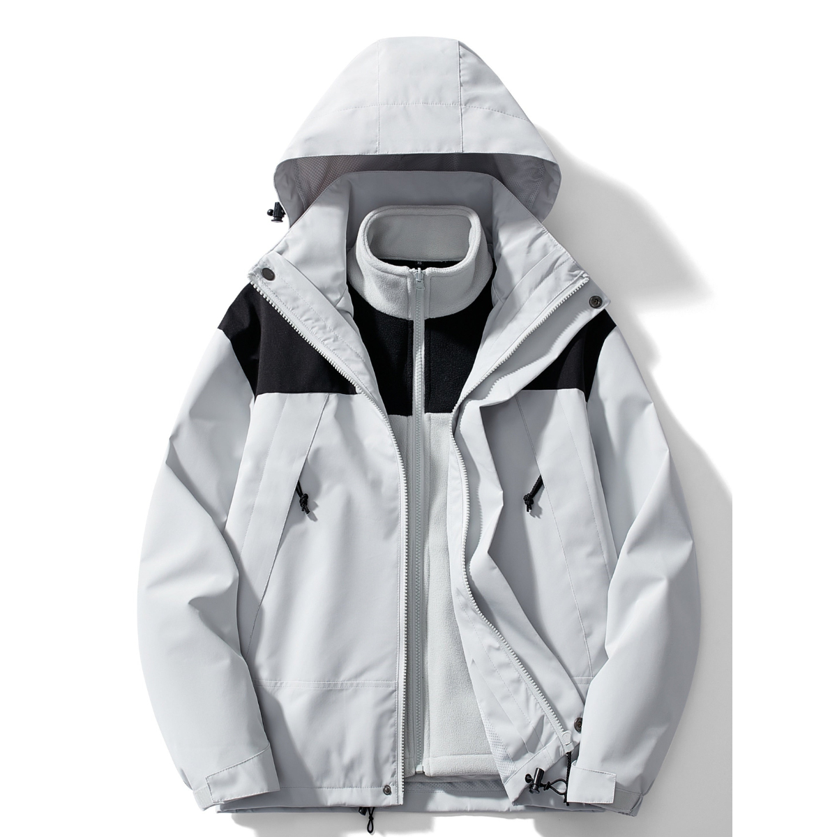 Herren Winterjacke 3-in-1 Fleece Mit Kapuze