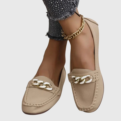 Damen Slip-On Loafer Kettendetail Schuhe