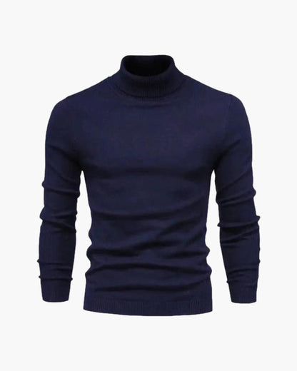 Herren Rollkragen Strickpullover Slim Fit Grau