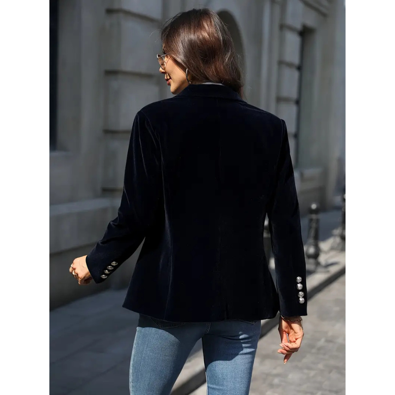Norvielle Damen Blazer Samtvelour Casual