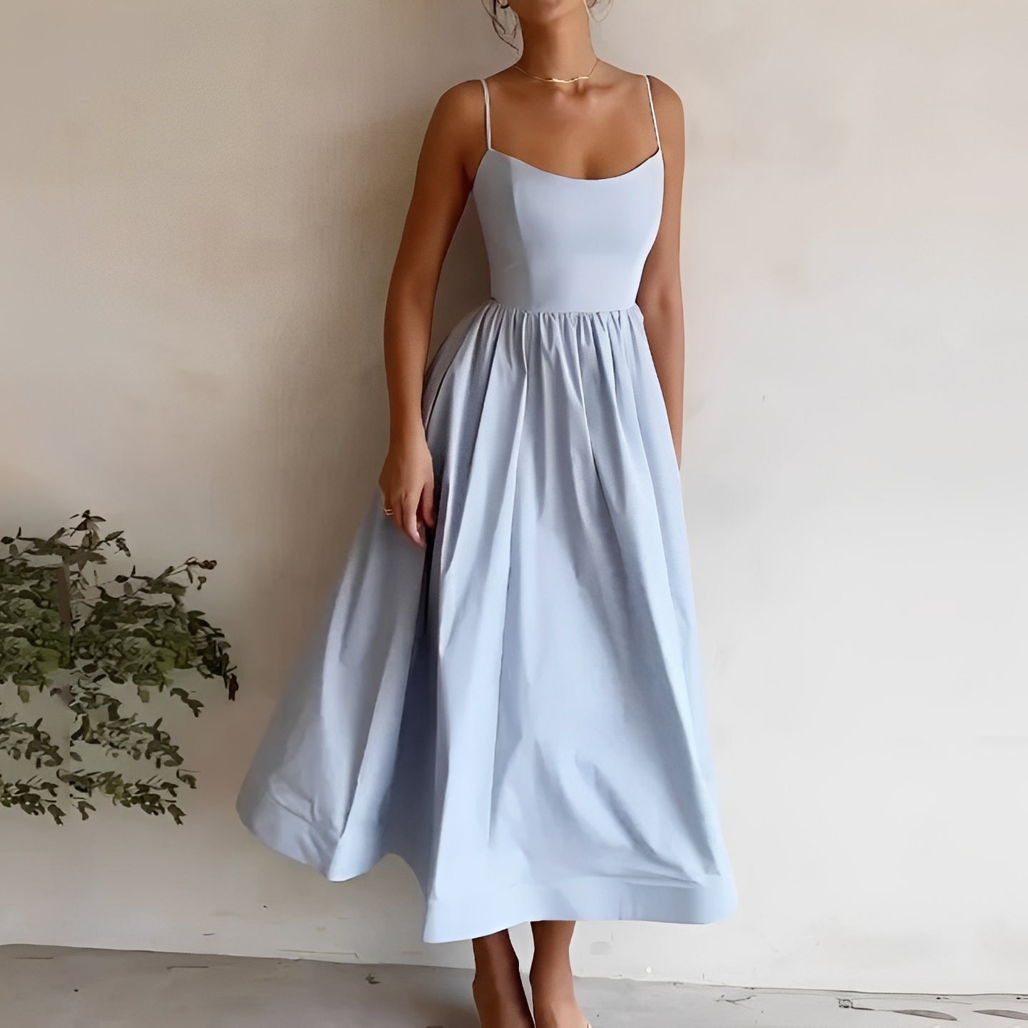 Damen Midi-Kleid mit Hosenträgern Lässig - Norvielle