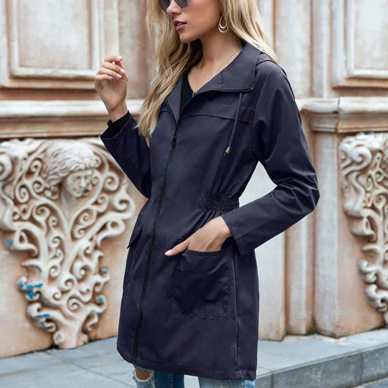 Damen Trenchcoat Leicht Wasserabweisend Verstellbar