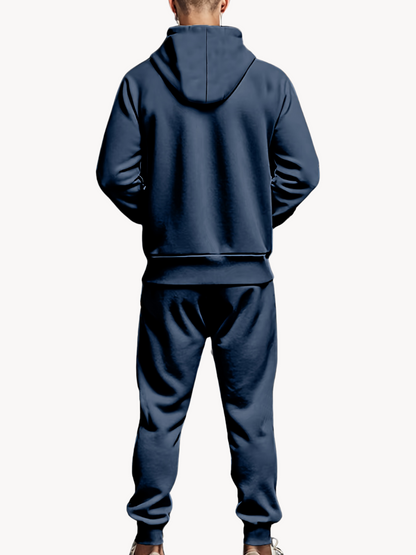 Herren Sport Set Marineblau Hoodie Jogginghose