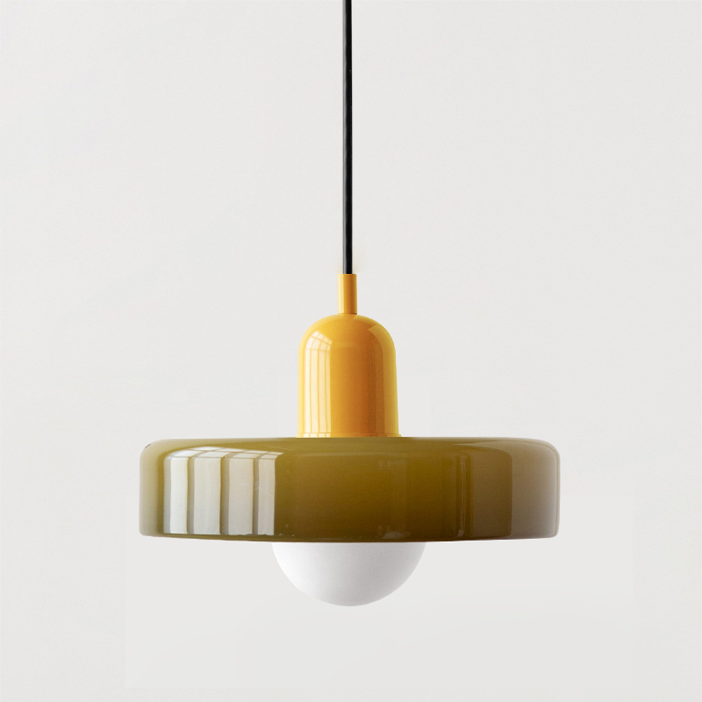 Bauhaus Pendelleuchte Farbiges Glas
