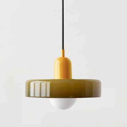 Bauhaus Pendelleuchte Farbiges Glas