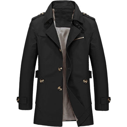 Herren Trenchcoat Klassisch Wollmix